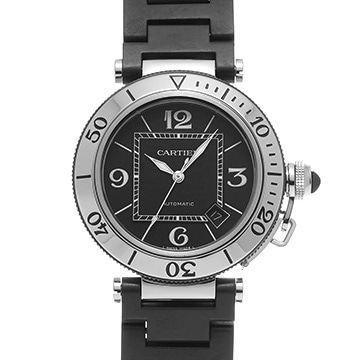 カルティエ パシャ シータイマー W31077U2 ブラック メンズ 時計 【中古】【wristwatch】