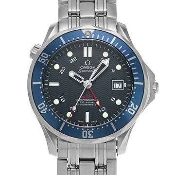 オメガ シーマスター ダイバー300 コーアクシャル GMT 2535.80 ブルー メンズ 時計 【中古】【wristwatch】