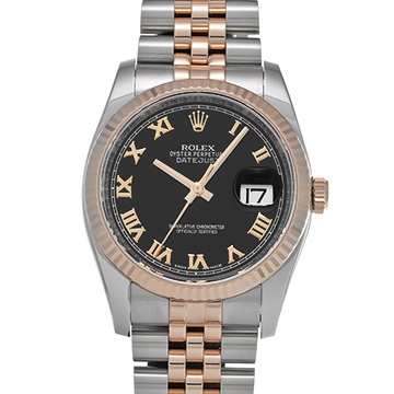 ロレックス デイトジャスト 116231 ブラック メンズ 時計 【中古】【wristwatch】