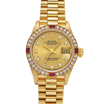 ロレックス デイトジャスト 69068G シャンパン/ダイヤモンド レディース 時計 【中古】【wristwatch】