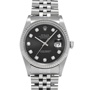 ロレックス デイトジャスト 16234 ブラック/ダイヤモンド メンズ 時計 【中古】【wristwatch】