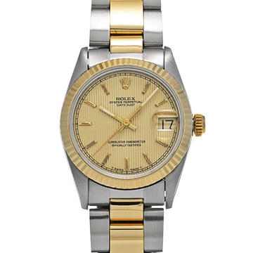 ロレックス デイトジャスト 68273 シャンパンタペストリー ユニセックス 時計 【中古】【wristwatch】