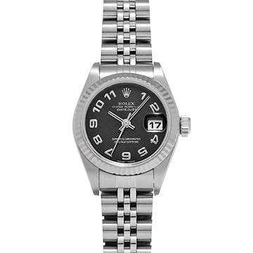 ロレックス デイトジャスト 79174 ブラック コンセントリック レディース 時計 【中古】【wristwatch】