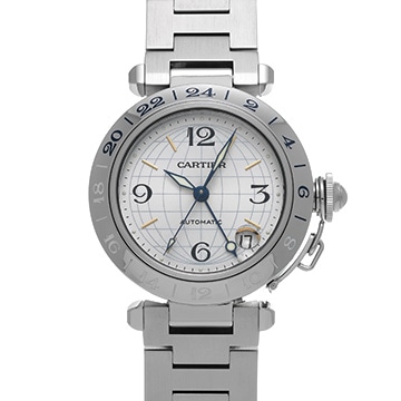 カルティエ パシャC メリディアン GMT W31029M7 シルバー ユニセックス 時計 【中古】【wristwatch】