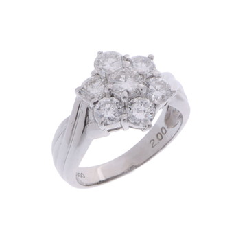 ノーブランド ダイヤリング シルバー Pt900プラチナ レディース ジュエリー 【中古】【jewelry】