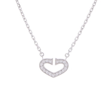 カルティエ Cハートネックレス シルバー K18ホワイトゴールド WG レディース ジュエリー 【中古】【jewelry】