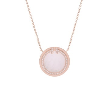 ティファニー T TWO ネックレス ゴールド K18ピンクゴールド PG レディース ジュエリー 【中古】【jewelry】