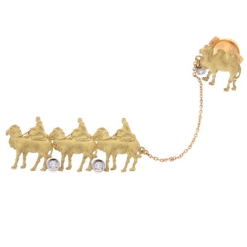 AKコレクション ラクダモチーフ ブローチ タイタック ゴールド K18イエローゴールド YG レディース ジュエリー 【中古】【jewelry】
