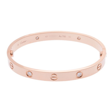 カルティエ ラブブレスレット #17 新型 4PD ゴールド K18ピンクゴールド PG レディース ジュエリー 【中古】【jewelry】