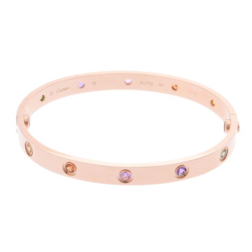 カルティエ ラブブレスレット #18 新型 マルチストーン ゴールド K18ピンクゴールド PG レディース ジュエリー 【中古】【jewelry】