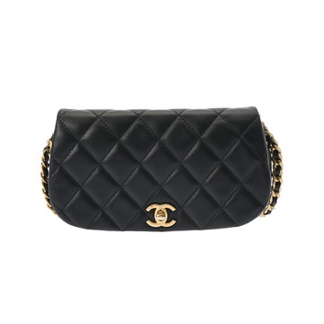 シャネル マトラッセ チェーンクラッチ ブラック AP2358 カーフ レディース バッグ 【中古】【bag】