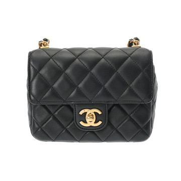 シャネル マトラッセ ミニ フラップバッグ  ブラック ラムスキン レディース バッグ 【中古】【bag】