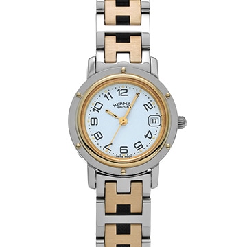 エルメス クリッパー CL4.220.130/3752 ホワイト レディース 時計 【中古】【wristwatch】