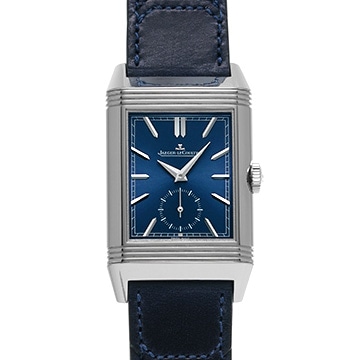 ジャガー ルクルト レベルソ トリビュート デュオ スモールセコンド Q3988482 ブルー/シルバーグレー メンズ 時計 【中古】【wristwatch】