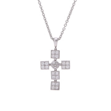 ブルガリ ルチアクロス ネックレス シルバー K18ホワイトゴールド WG レディース ジュエリー 【中古】【jewelry】