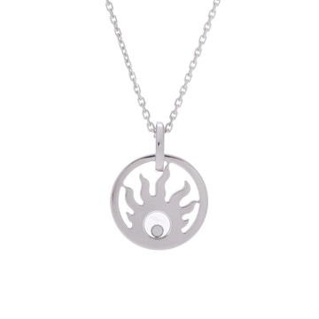 ショパール ハッピーサン ネックレス 1PD シルバー 796980 K18ホワイトゴールド WG レディース ジュエリー 【中古】【jewelry】