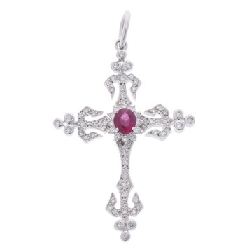 ノーブランド クロスモチーフ  ペンダントトップ シルバー Pt900プラチナ レディース ジュエリー 【中古】【jewelry】