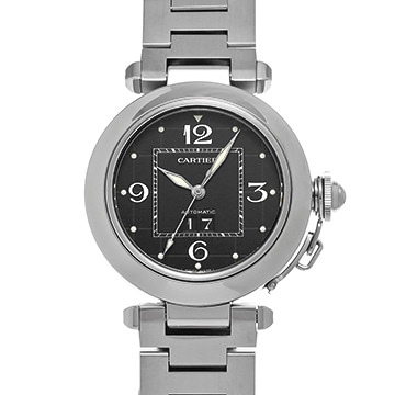 カルティエ パシャC ビッグデイト W31053M7 ブラック ユニセックス 時計 【中古】【wristwatch】