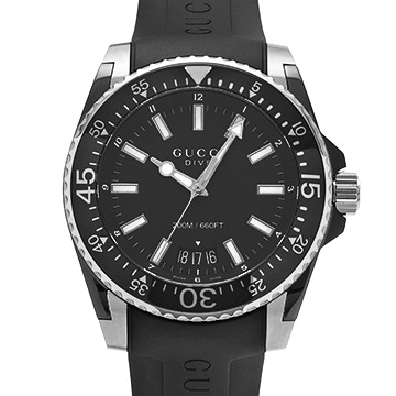グッチ ダイブ YA136204A ブラック メンズ 時計 【中古】【wristwatch】
