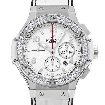 ウブロ ビッグバン スチール ホワイト ダイヤモンド 301.SE.230.RW.114 ホワイト メンズ 時計 【中古】【wristwatch】