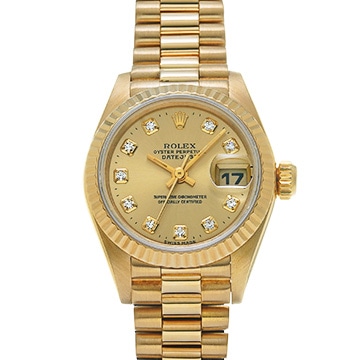 ロレックス デイトジャスト 69178G シャンパン/ダイヤモンド レディース 時計 【中古】【wristwatch】