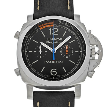 パネライ ルミノール 1950 レガッタ 3デイズ クロノ フライバック オートマティック チタニオ PAM00526 ブラック メンズ 時計 【中古】【wristwatch】
