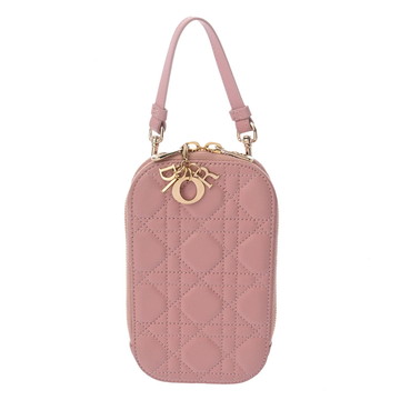 ディオール LADY DIOR  フォンホルダー  ピンク S08720NMJ_M89P ラムスキン レディース バッグ 【中古】【bag】