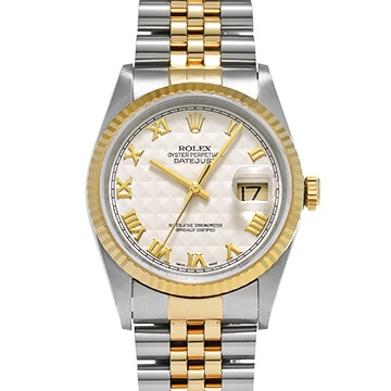 ロレックス デイトジャスト 16233 アイボリーピラミッド メンズ 時計 【中古】【wristwatch】