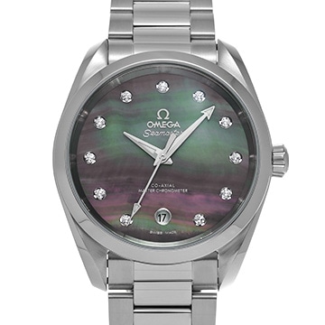オメガ シーマスター アクアテラ コーアクシャル マスタークロノメーター 220.10.38.20.57.001 ブラックシェル/ダイヤモンド レディース 時計 【新品】【wristwatch】