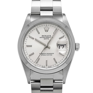 ロレックス オイスターパーペチュアル デイト 15200 シルバー メンズ 時計 【中古】【wristwatch】
