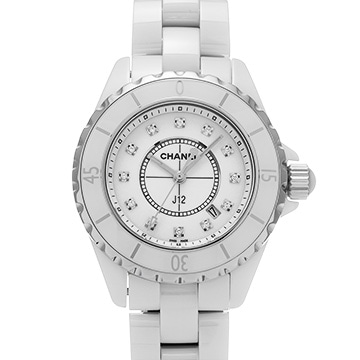 シャネル J12 33MM H1628 ホワイト/ダイヤモンド レディース 時計 【中古】【wristwatch】