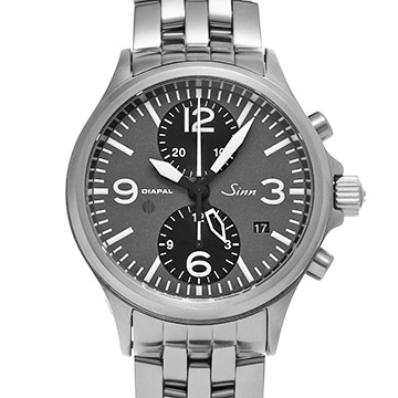 ジン オートマティック　クロノグラフ　デイト 756 グレー/ブラック メンズ 時計 【中古】【wristwatch】