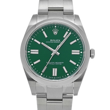 ロレックス オイスターパーペチュアル 41 124300 グリーン メンズ 時計 【中古】【wristwatch】