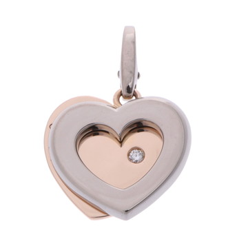 カルティエ ダブルハート チャーム 1PD ゴールド K18ピンクゴールド PG/K18ホワイトゴールド WG レディース ジュエリー 【中古】【jewelry】