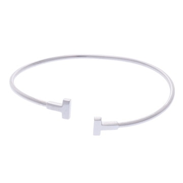 ティファニー Tワイヤー ナロー ブレスレット シルバー K18ホワイトゴールド WG レディース ジュエリー 【中古】【jewelry】