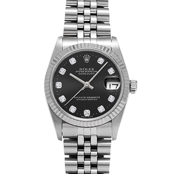 ロレックス デイトジャスト 68274G ブラック/ダイヤモンド ユニセックス 時計 【中古】【wristwatch】