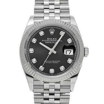 ロレックス デイトジャスト 36 126234G ブライトブラック/ダイヤモンド メンズ 時計 【中古】【wristwatch】