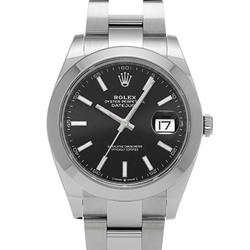 ロレックス デイトジャスト 41 126300 ブライトブラック メンズ 時計 【中古】【wristwatch】