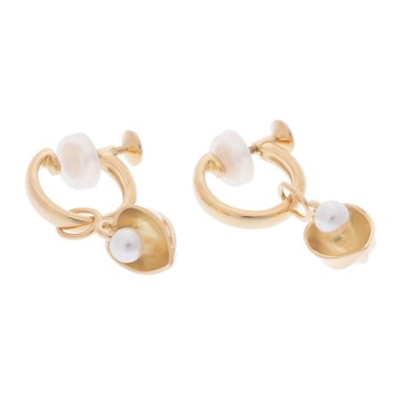 ミキモト リーフモチーフ ループ イヤリング ゴールド K18イエローゴールド YG レディース ジュエリー 【中古】【jewelry】