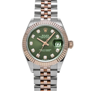ロレックス デイトジャスト レディ 28 279171G オリーブグリーン/ダイヤモンド レディース 時計 【中古】【wristwatch】