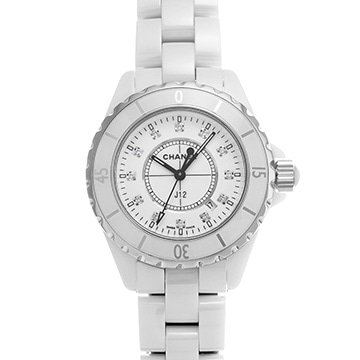 シャネル J12 33MM H1628 ホワイト/ダイヤモンド レディース 時計 【中古】【wristwatch】