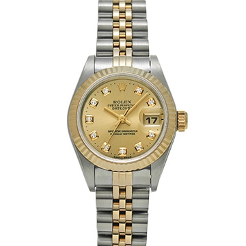 ロレックス デイトジャスト 69173G シャンパン/ダイヤモンド レディース 時計 【中古】【wristwatch】