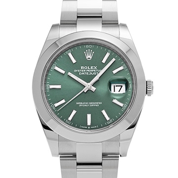 ロレックス デイトジャスト 41 126300 ミントグリーン メンズ 時計 【中古】【wristwatch】