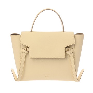 セリーヌ ベルトバッグ マイクロ ２WAY  ライトイエロー グレインドカーフ レディース バッグ 【中古】【bag】