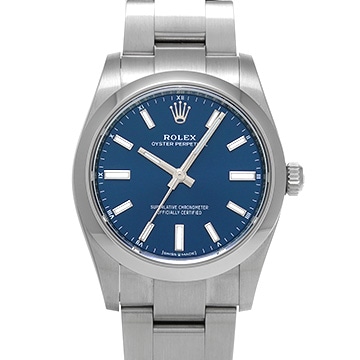 ロレックス オイスターパーペチュアル 34 124200 ブライトブルー ユニセックス 時計 【中古】【wristwatch】