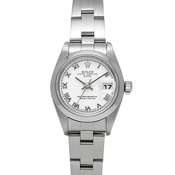 ロレックス オイスターパーペチュアル デイト 79160 ホワイト レディース 時計 【中古】【wristwatch】
