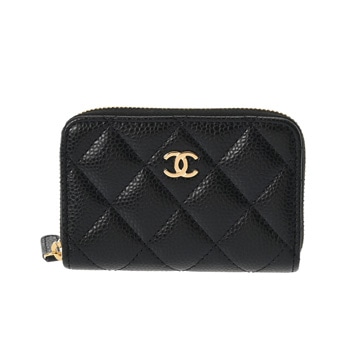 シャネル マトラッセ クラシック ジップ コインパース ブラック AP0216 グレインドカーフスキン レディース 財布 【新品】【purse】