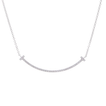 ティファニー Tスマイル ネックレス スモール シルバー K18ホワイトゴールド WG レディース ジュエリー 【中古】【jewelry】