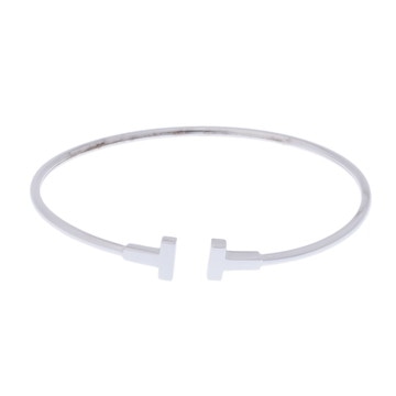 ティファニー Tワイヤー ナロー ブレスレット シルバー K18ホワイトゴールド WG レディース ジュエリー 【中古】【jewelry】