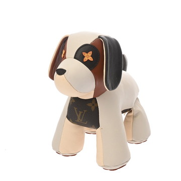 ルイ ヴィトン ドゥドゥ オスカー 犬 ぬいぐるみ ホワイト/ブラウン モノグラムキャンバス/レザー ユニセックス 【中古】【other】